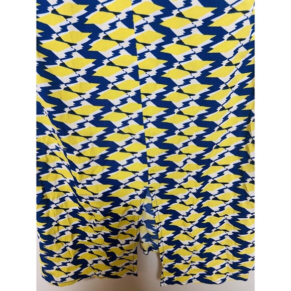 Anthropologie Maeve Dress Size 4 Mirabilis Kimono Sleeve Yellow Blue Geometric - Picture 16 of 16
